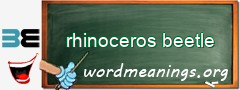 WordMeaning blackboard for rhinoceros beetle